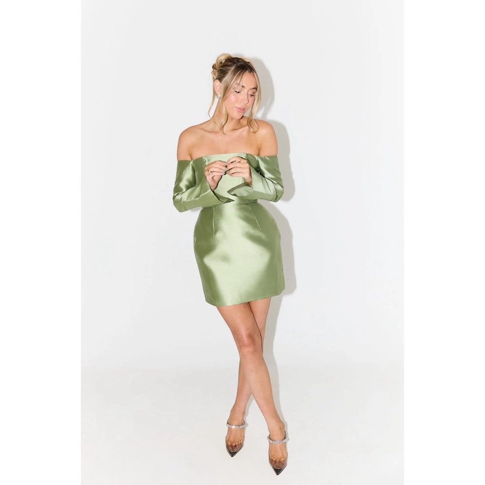 NWT odd muse Ultimate Muse Tulip Skirt Mini Dress in Green Sage Cactus Lilypad